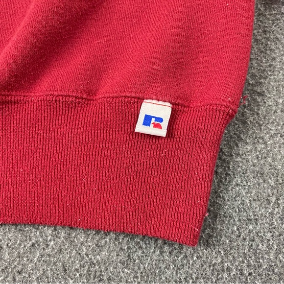 Vintage Russell Athletic Made In USA Red Crewneck Pullover Sweatshirt Adult M - Picture 2 of 9